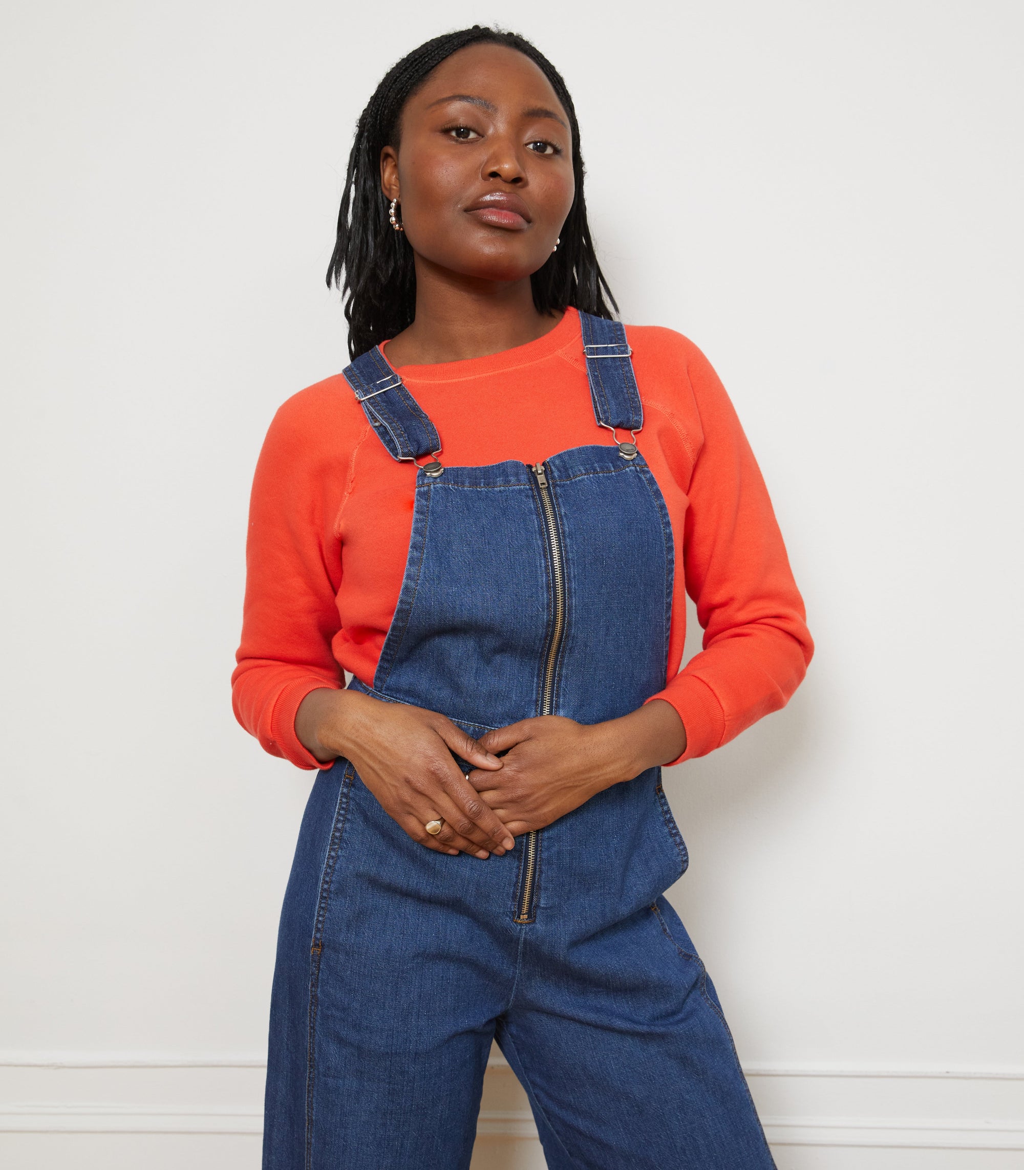 Loup - Madelyn Zip Front Overalls - Indigo -
