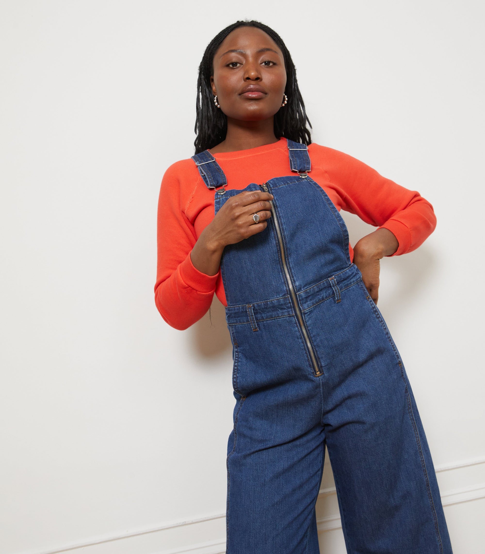 Loup - Madelyn Zip Front Overalls - Indigo -