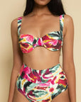Montce - Isla Floral Full Coverage High Rise Bikini Bottom -