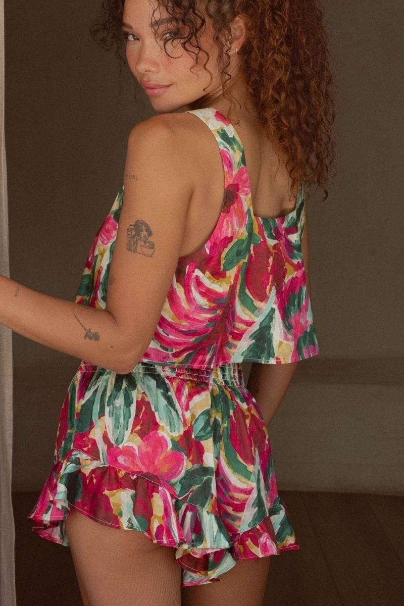 Montce - Isla Floral Square Neck Crop Top -