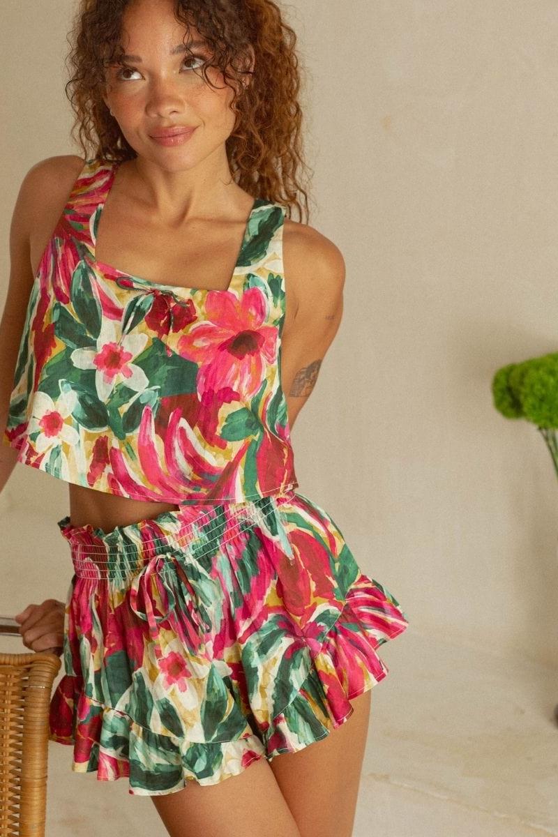 Montce - Isla Floral Square Neck Crop Top -