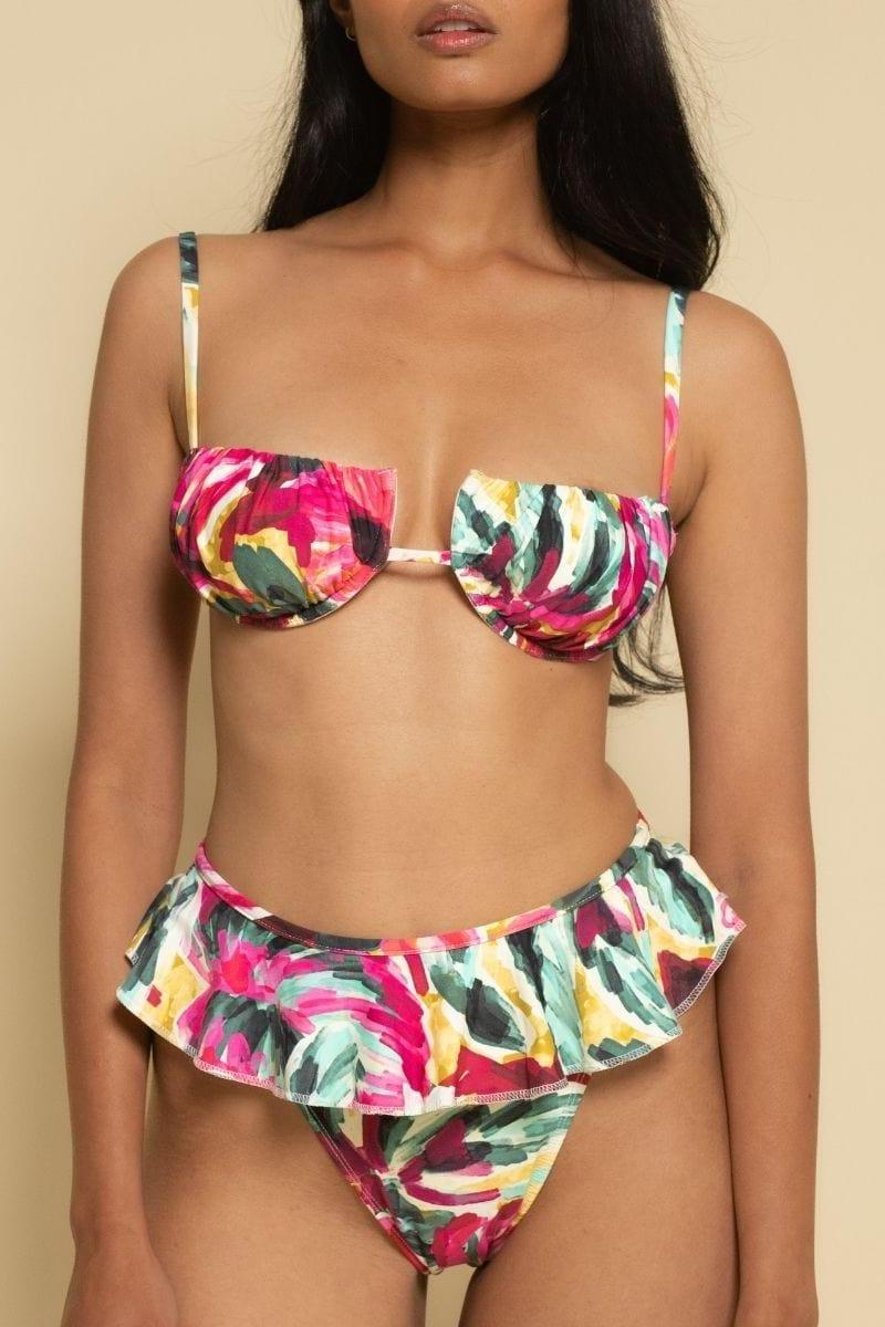 Montce - Isla Floral Tamarindo Ruffle Bikini Bottom -