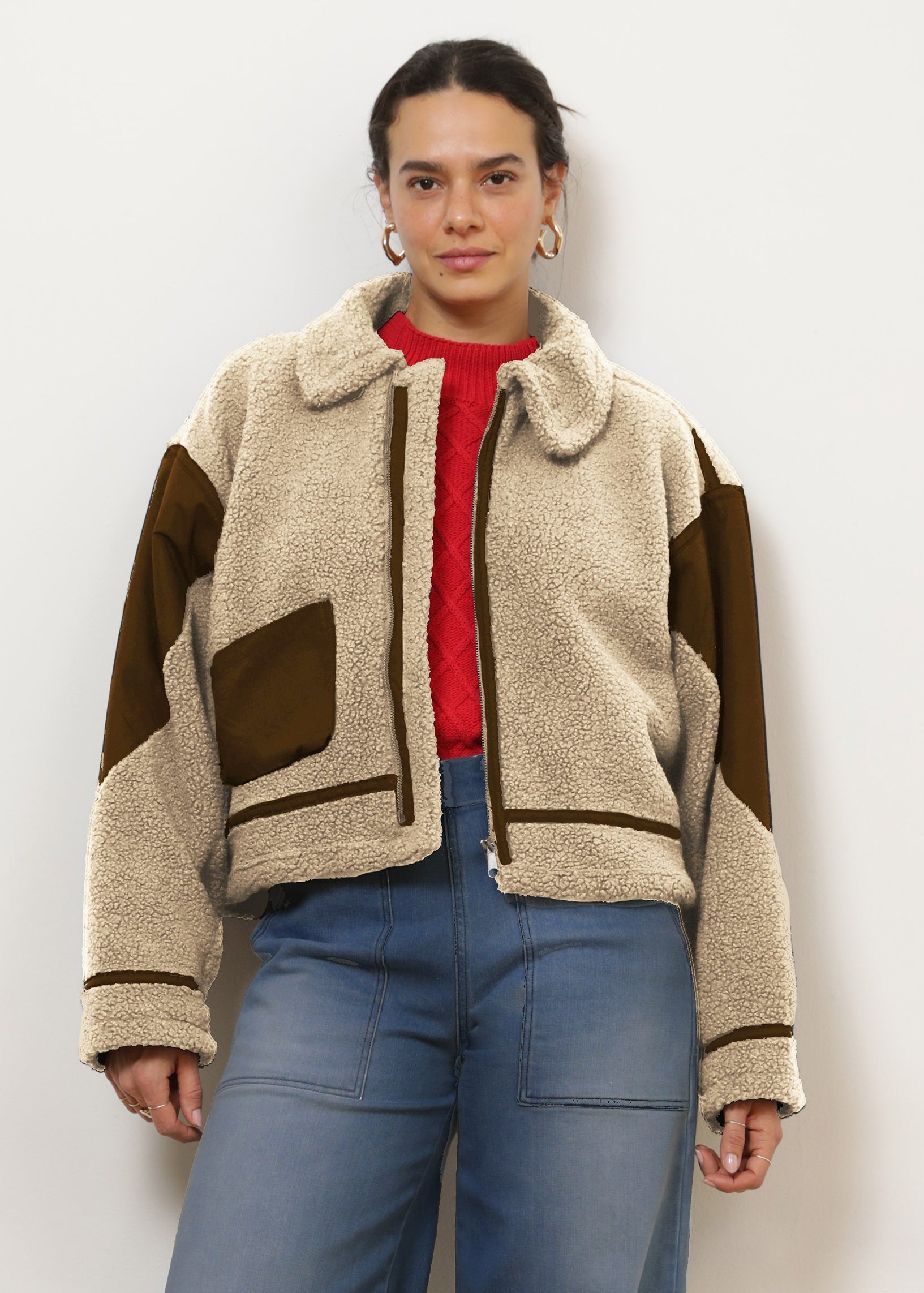 Loup - Vanessa Shearling Bomber Jacket - Ivory -