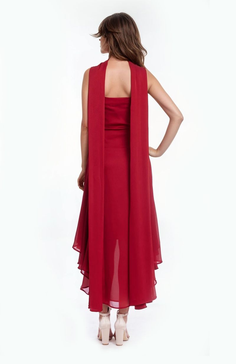 Jewel Badgley Mischka - Janie Midi Dress & Chiffon Scarf -