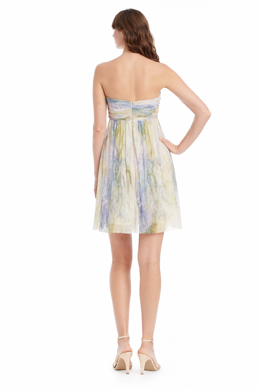 Jewel Badgley Mischka - Nicole Printed Strapless Mini Dress -