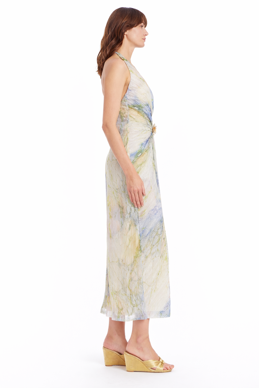 Jewel Badgley Mischka - Naya Printed Halter Maxi Dress -