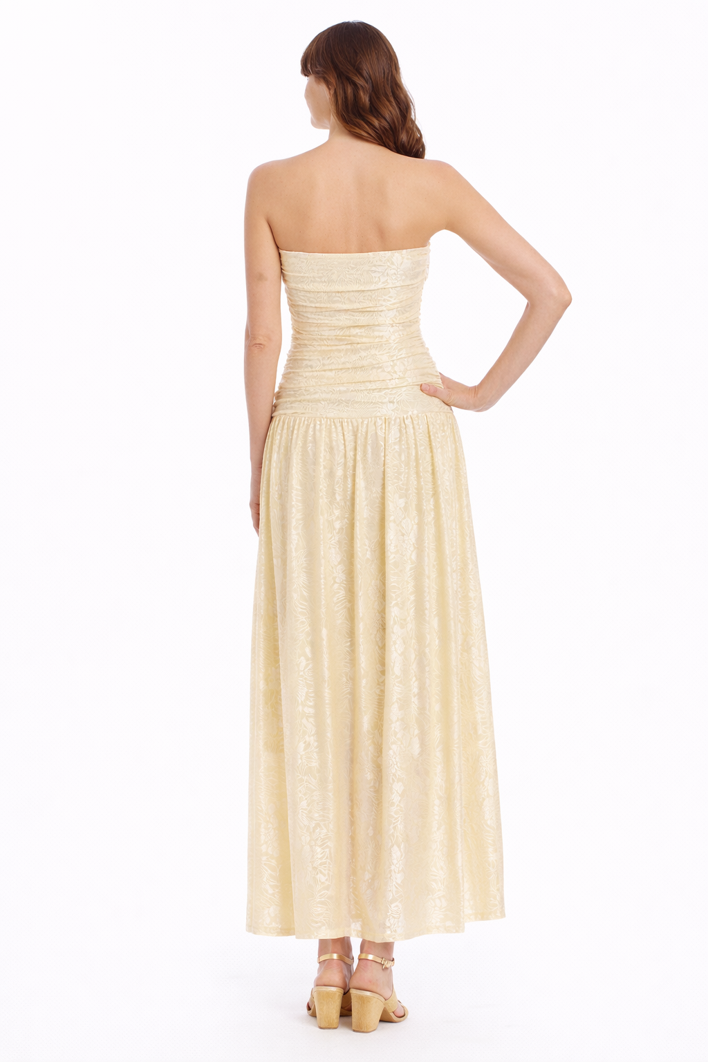 Jewel Badgley Mischka - Natasha Strapless Jacquard Maxi Dress -