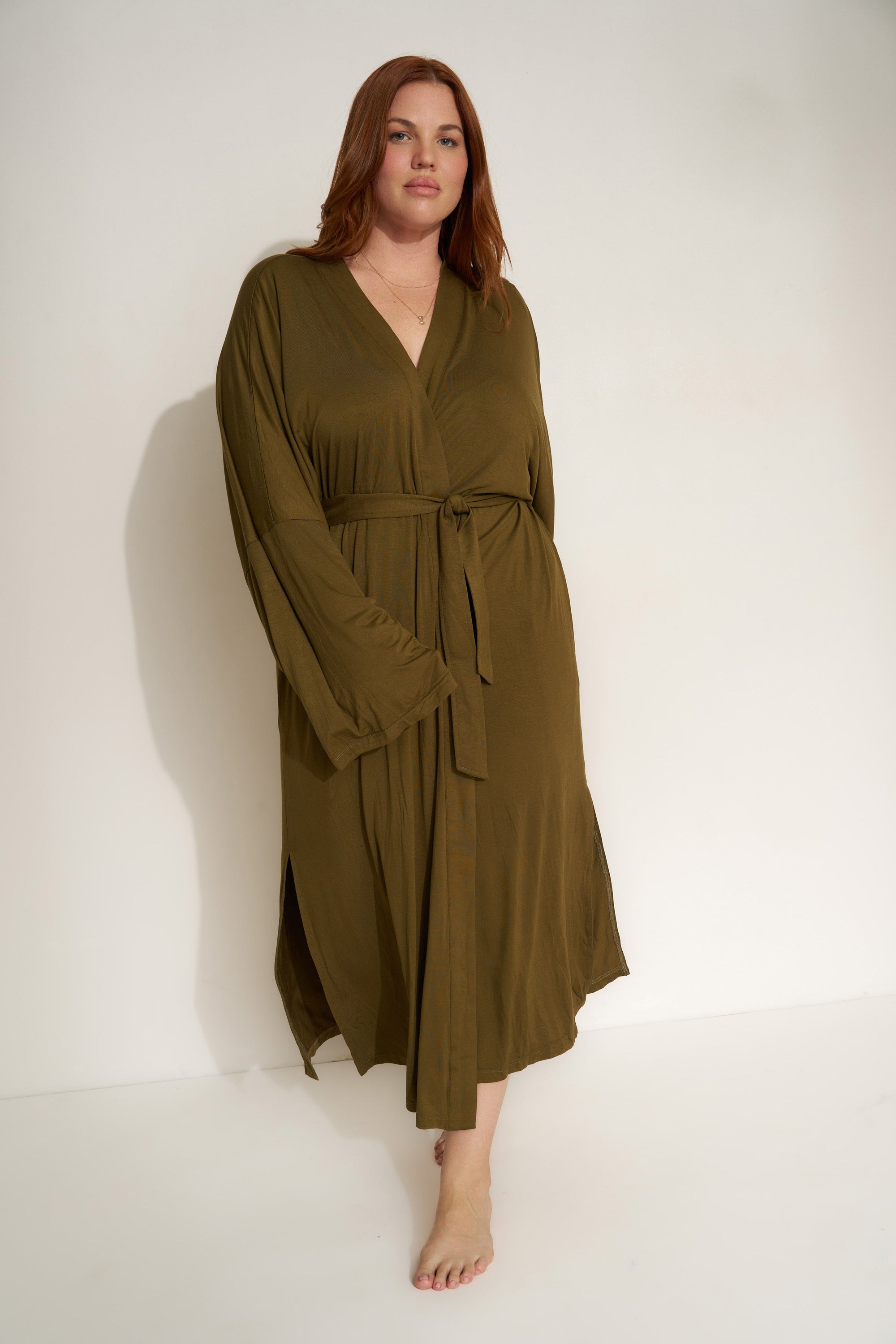 Be Idle - The Jersey Long Robe - Olive -