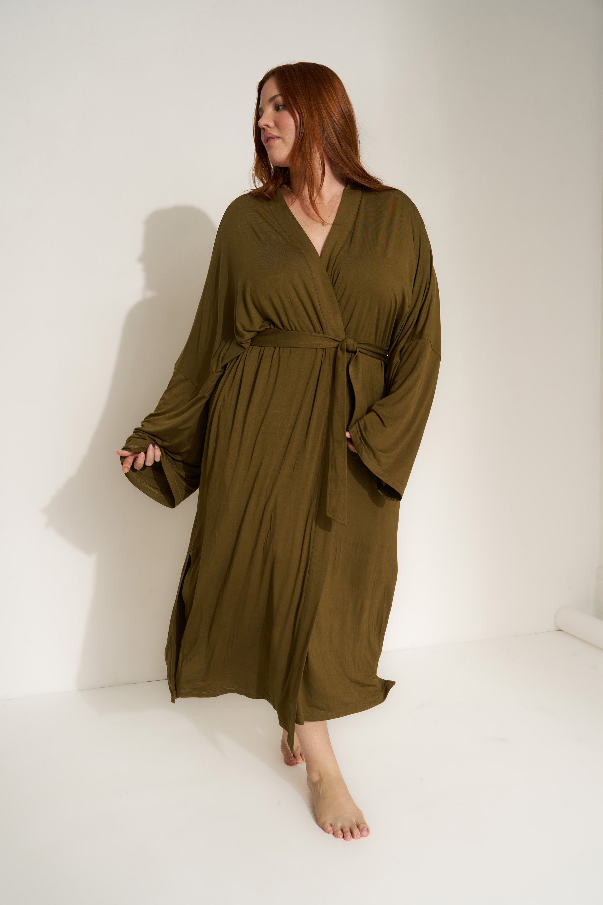 Be Idle - The Jersey Long Robe - Olive -