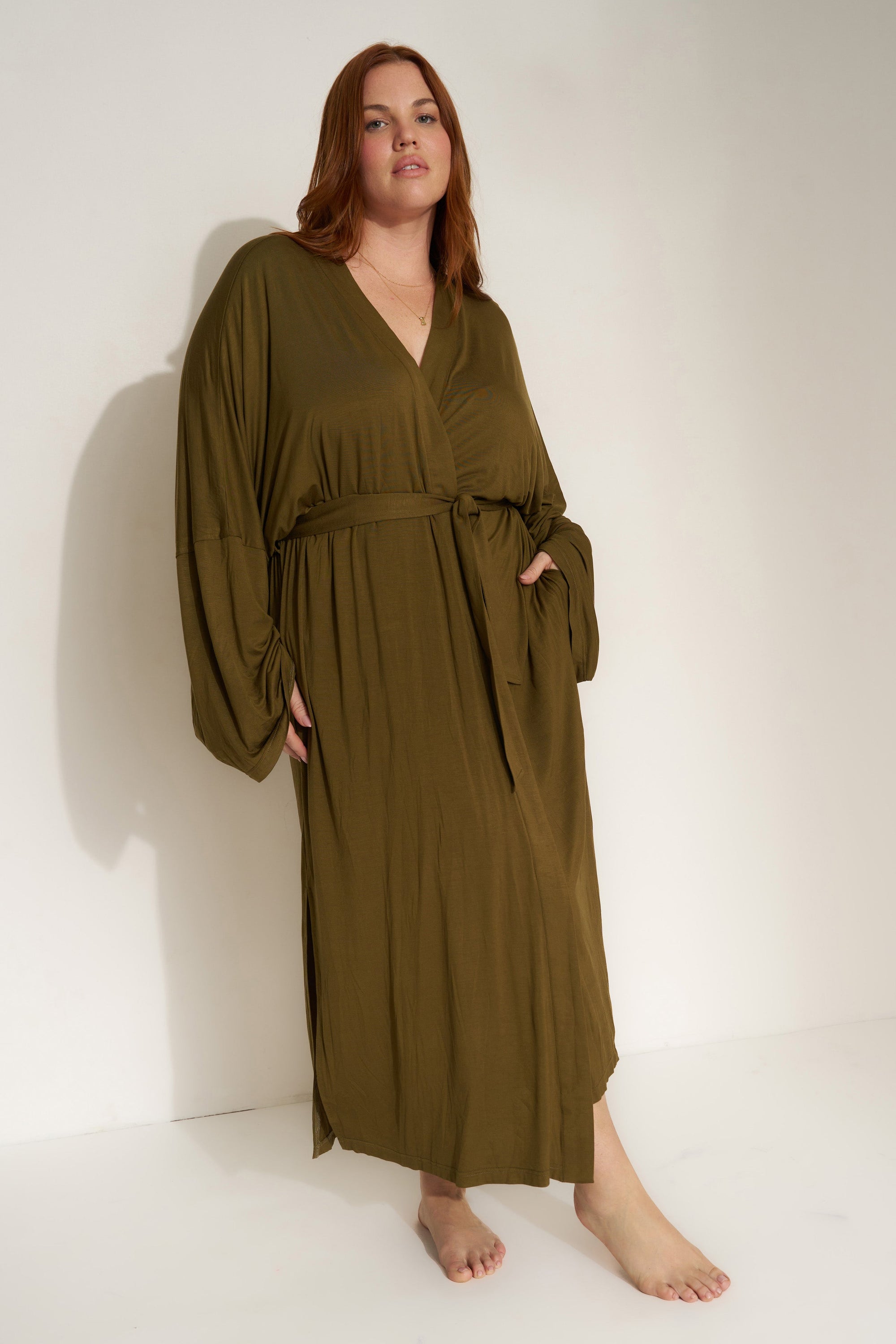 Be Idle - The Jersey Long Robe - Olive -
