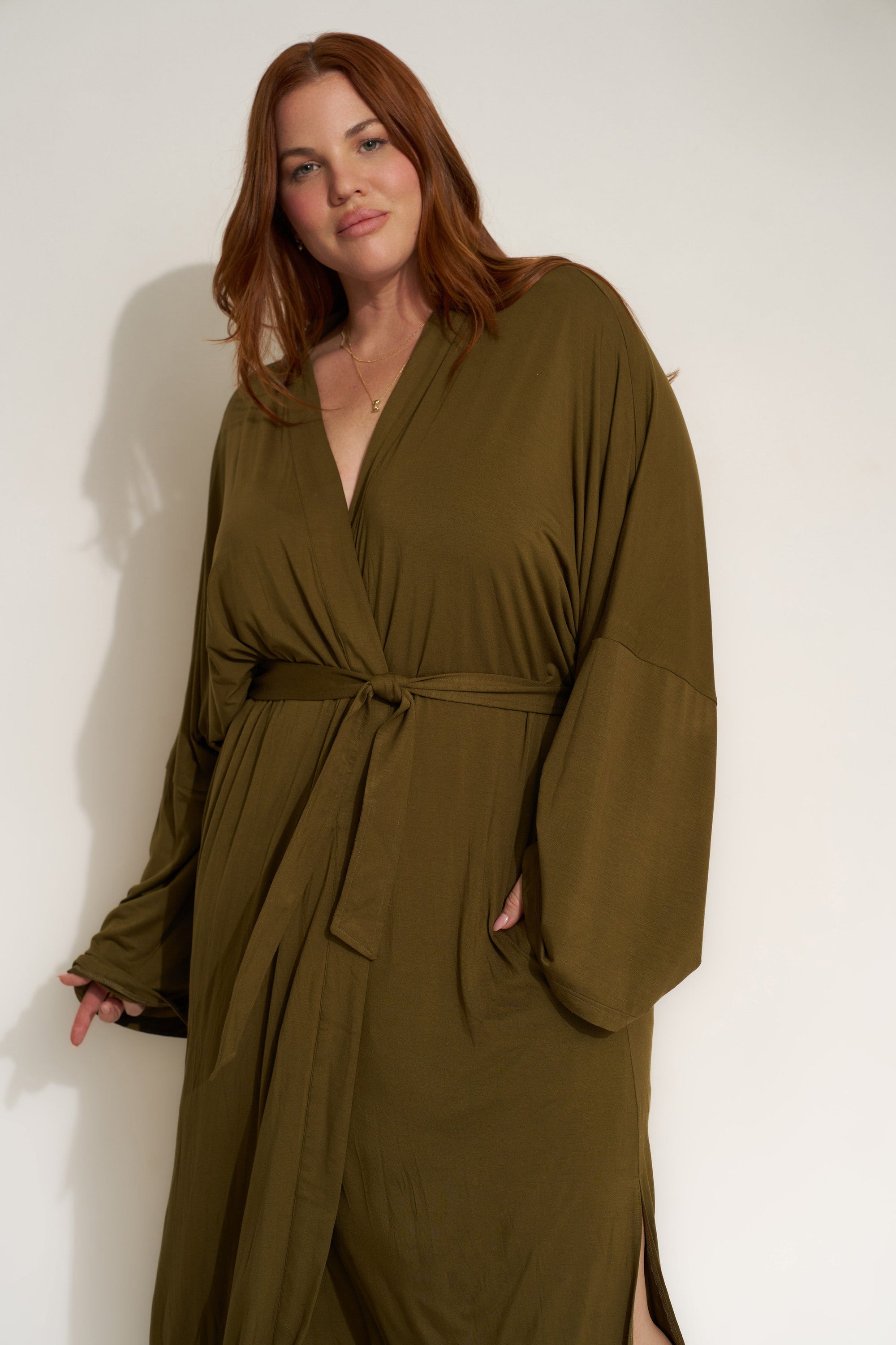 Be Idle - The Jersey Long Robe - Olive -