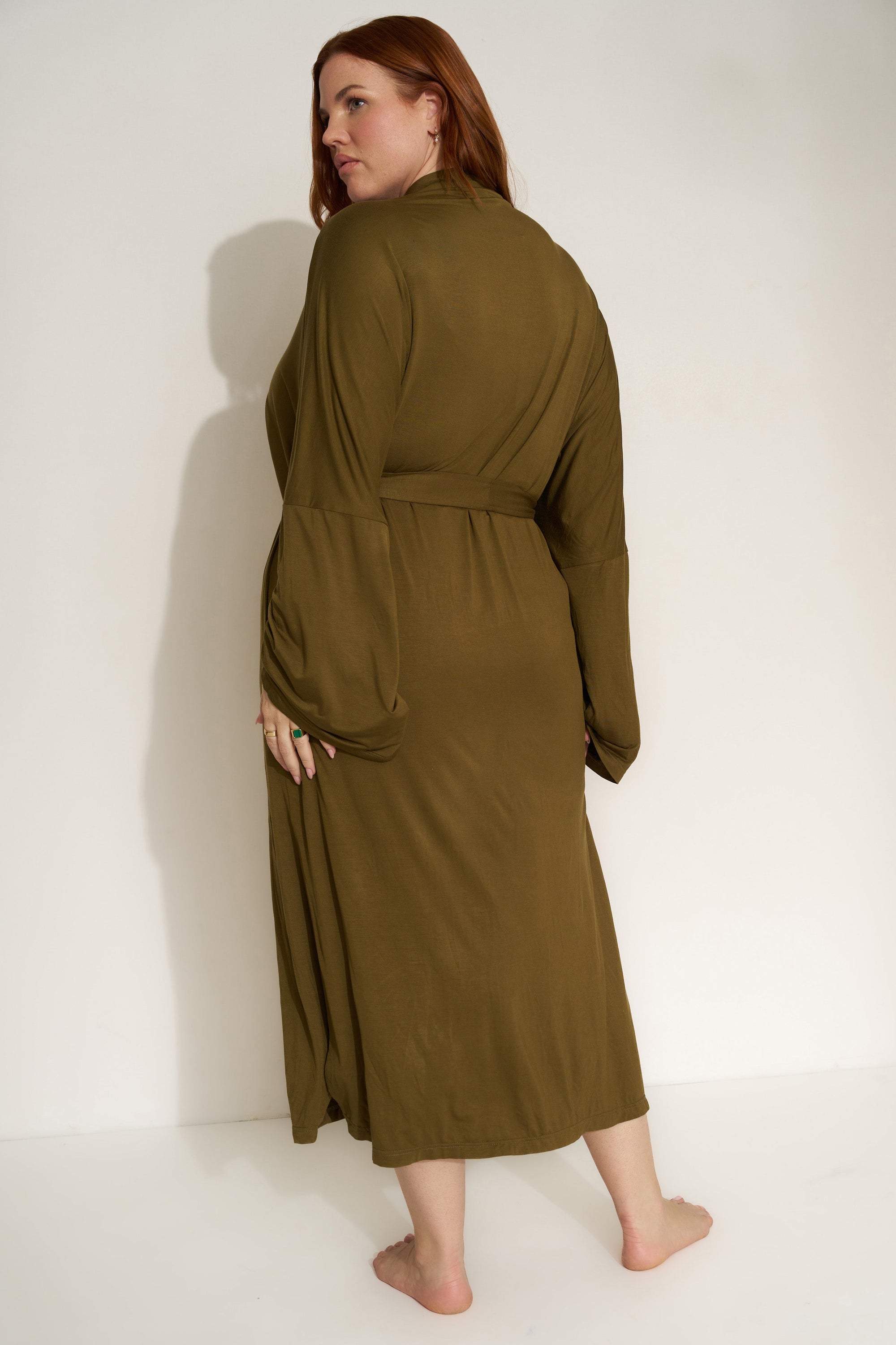 Be Idle - The Jersey Long Robe - Olive -
