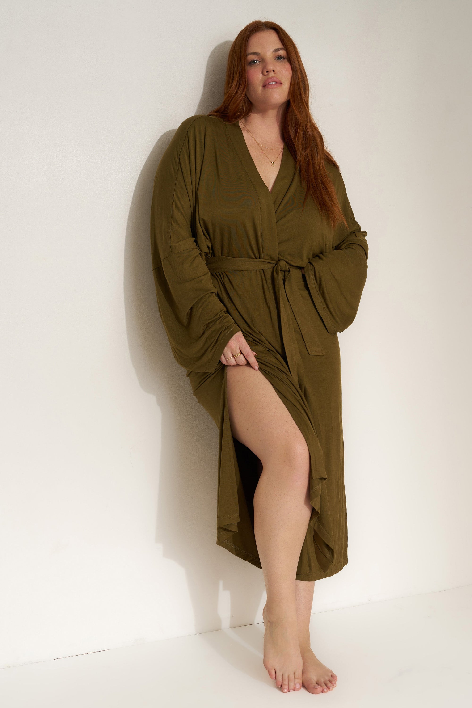 Be Idle - The Jersey Long Robe - Olive -