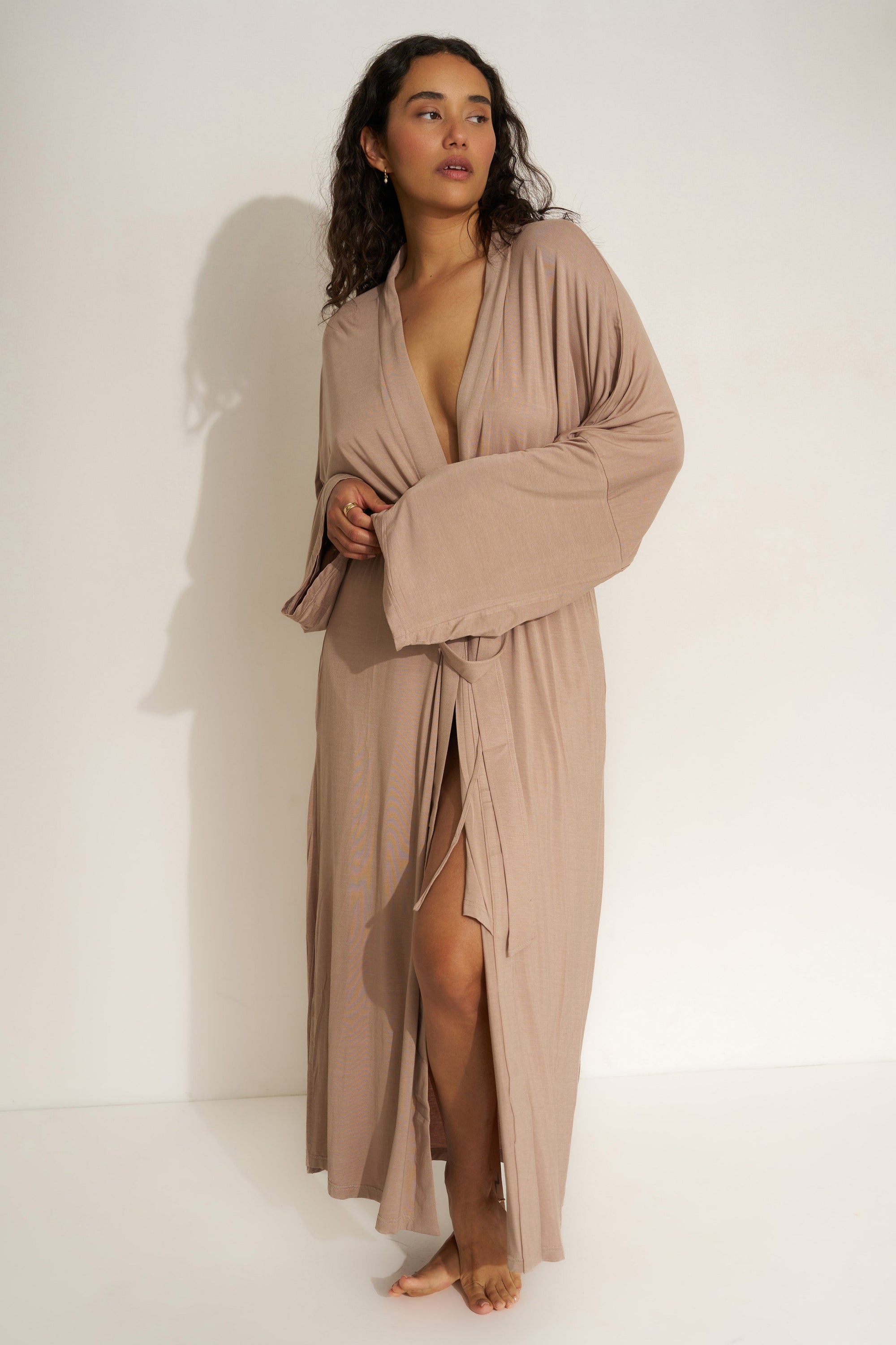 Be Idle - The Jersey Long Robe - Stone -