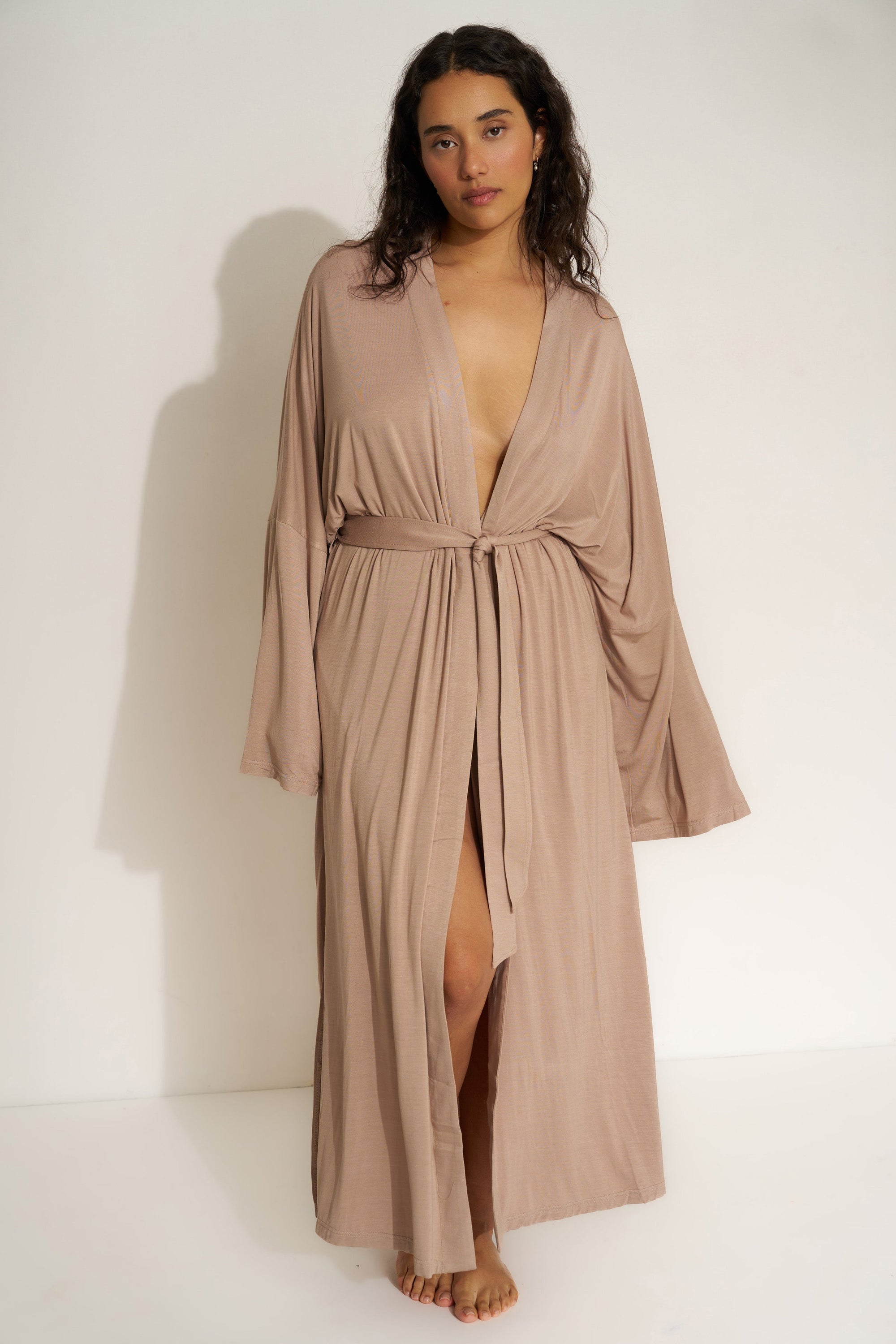 Be Idle - The Jersey Long Robe - Stone -