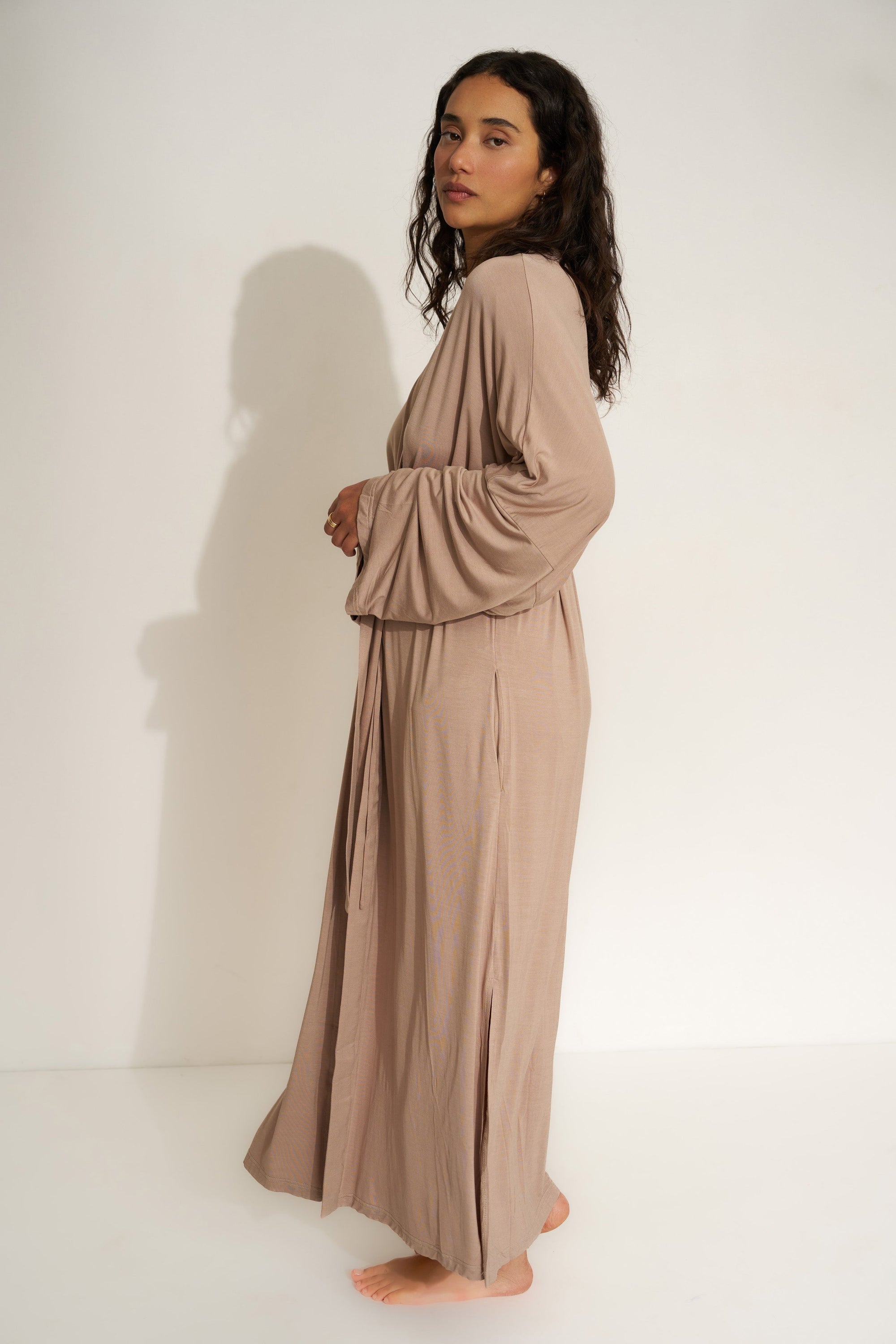 Be Idle - The Jersey Long Robe - Stone -