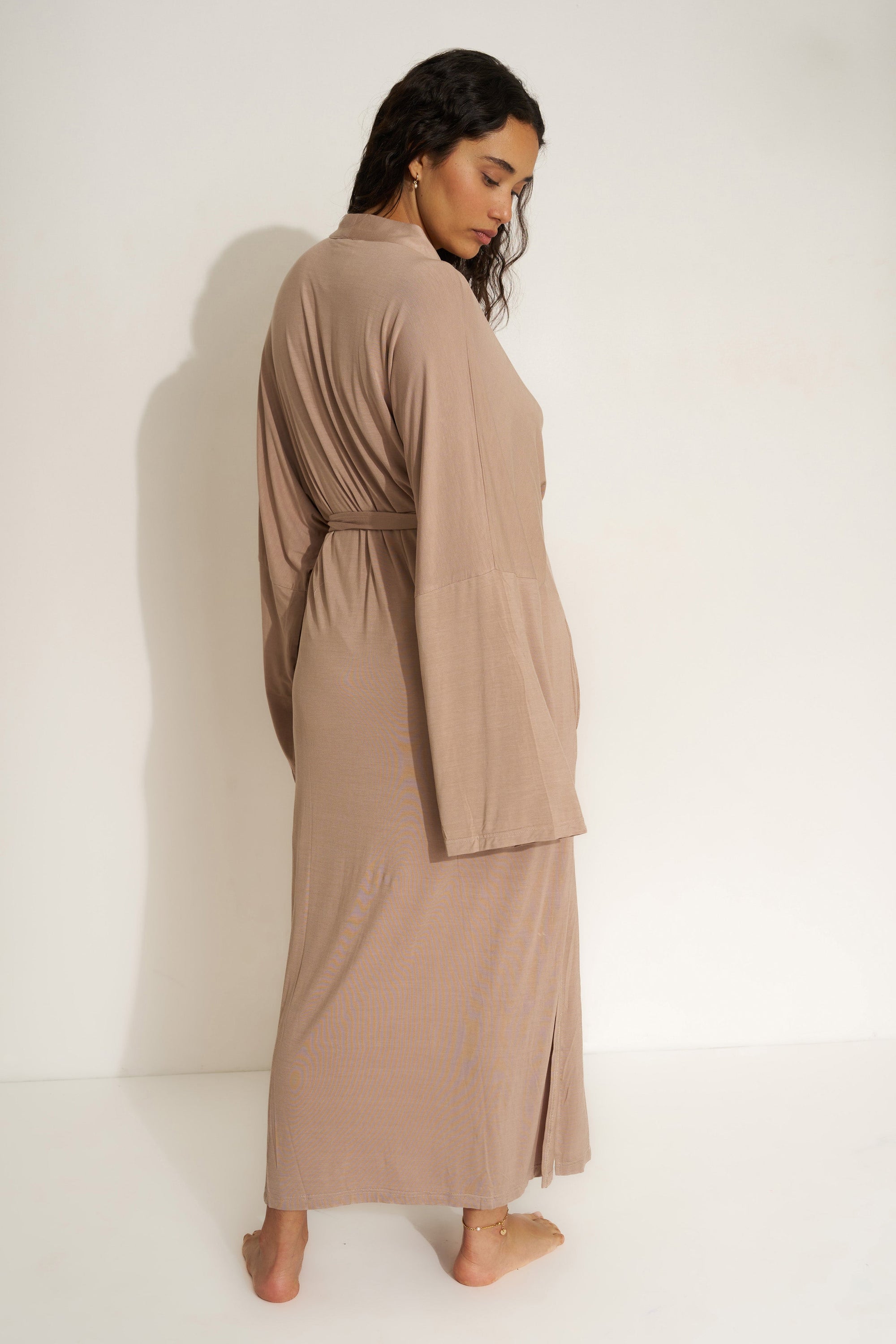 Be Idle - The Jersey Long Robe - Stone -