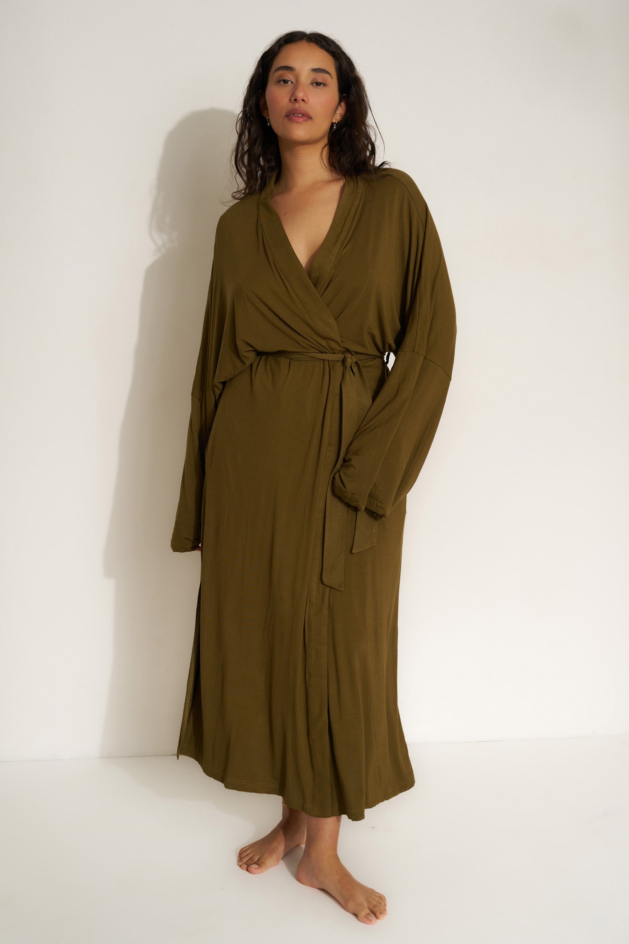 Be Idle - The Jersey Long Robe - Olive -