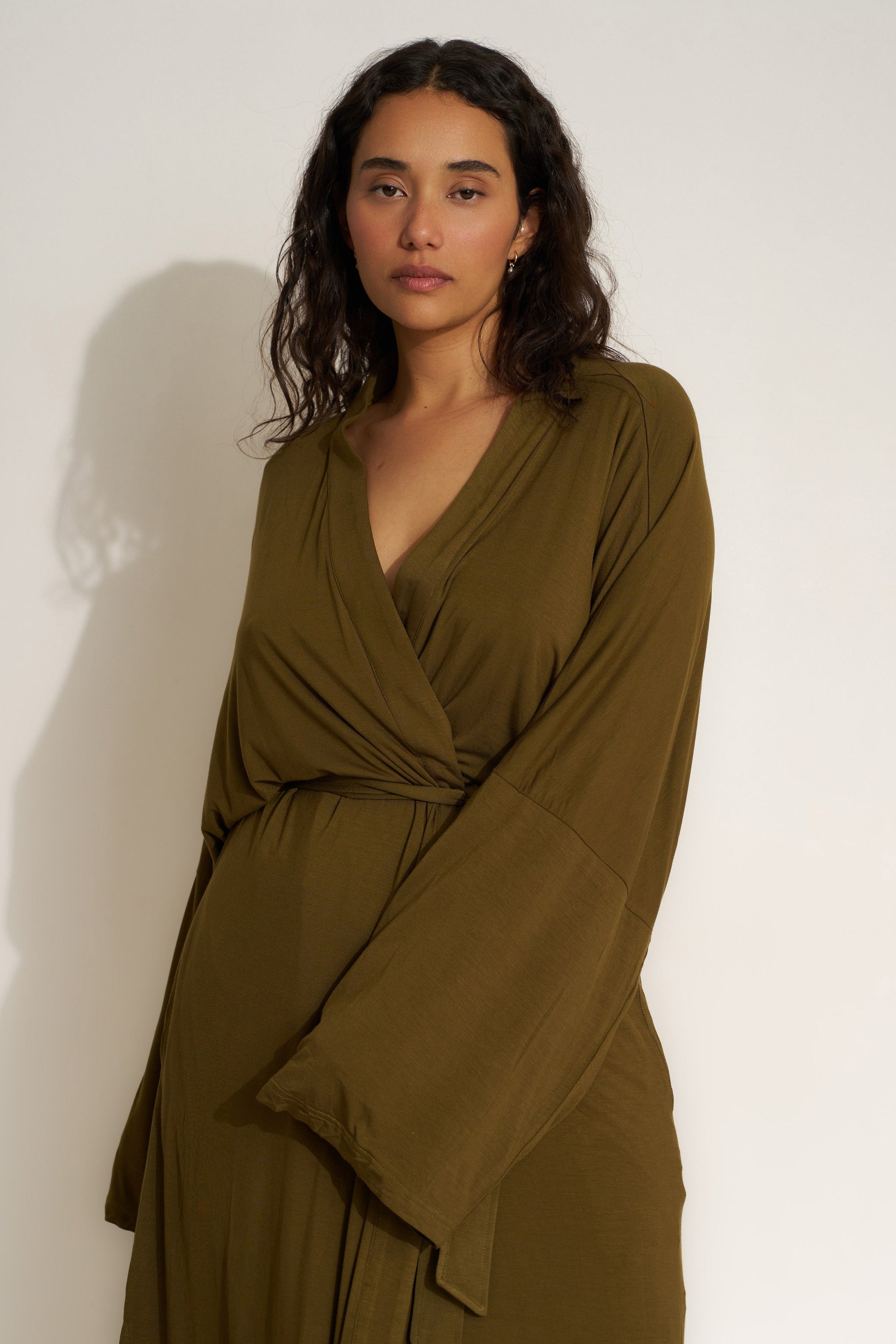 Be Idle - The Jersey Long Robe - Olive -