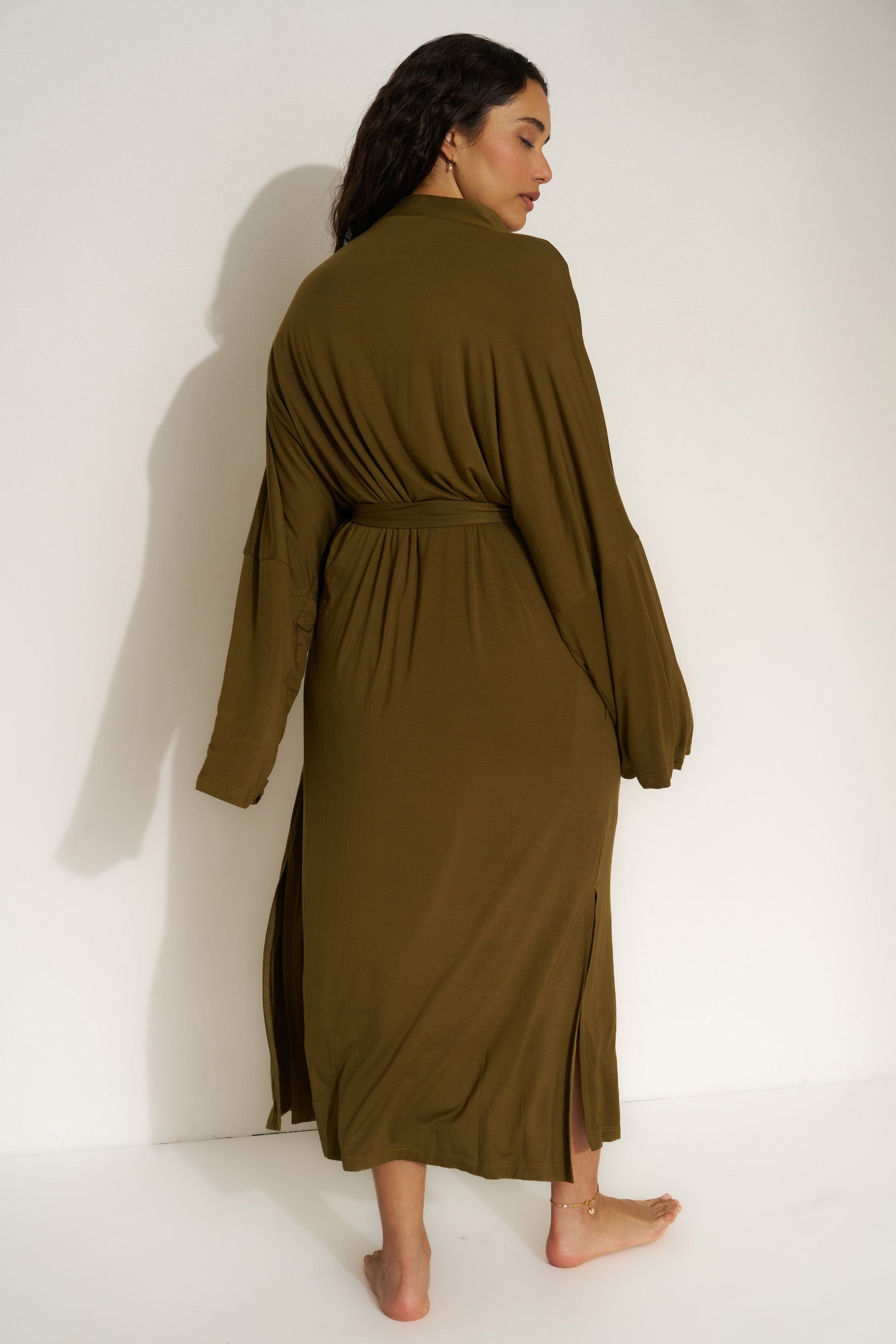 Be Idle - The Jersey Long Robe - Olive -