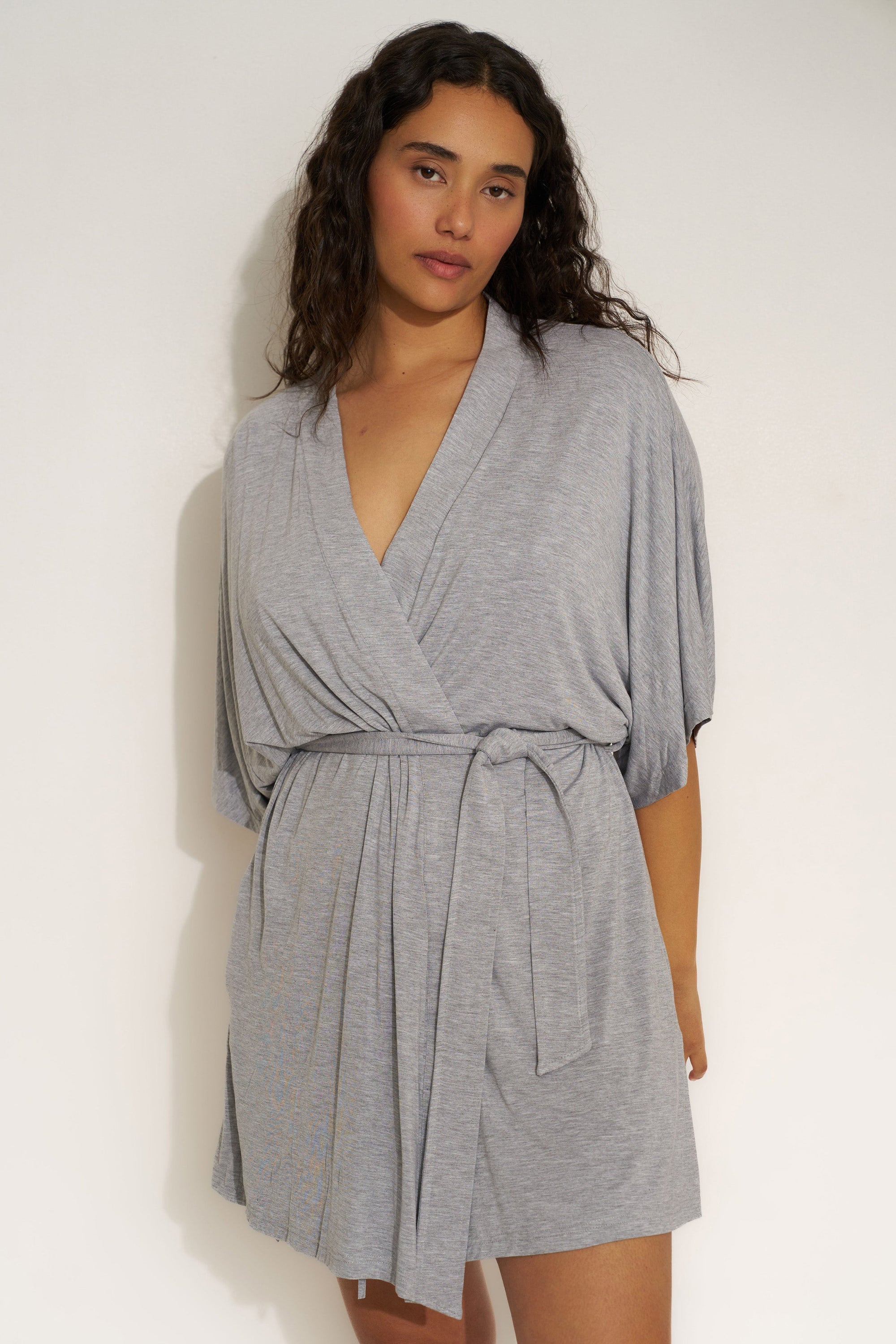 Be Idle - The Jersey Short Robe - Heather Grey -