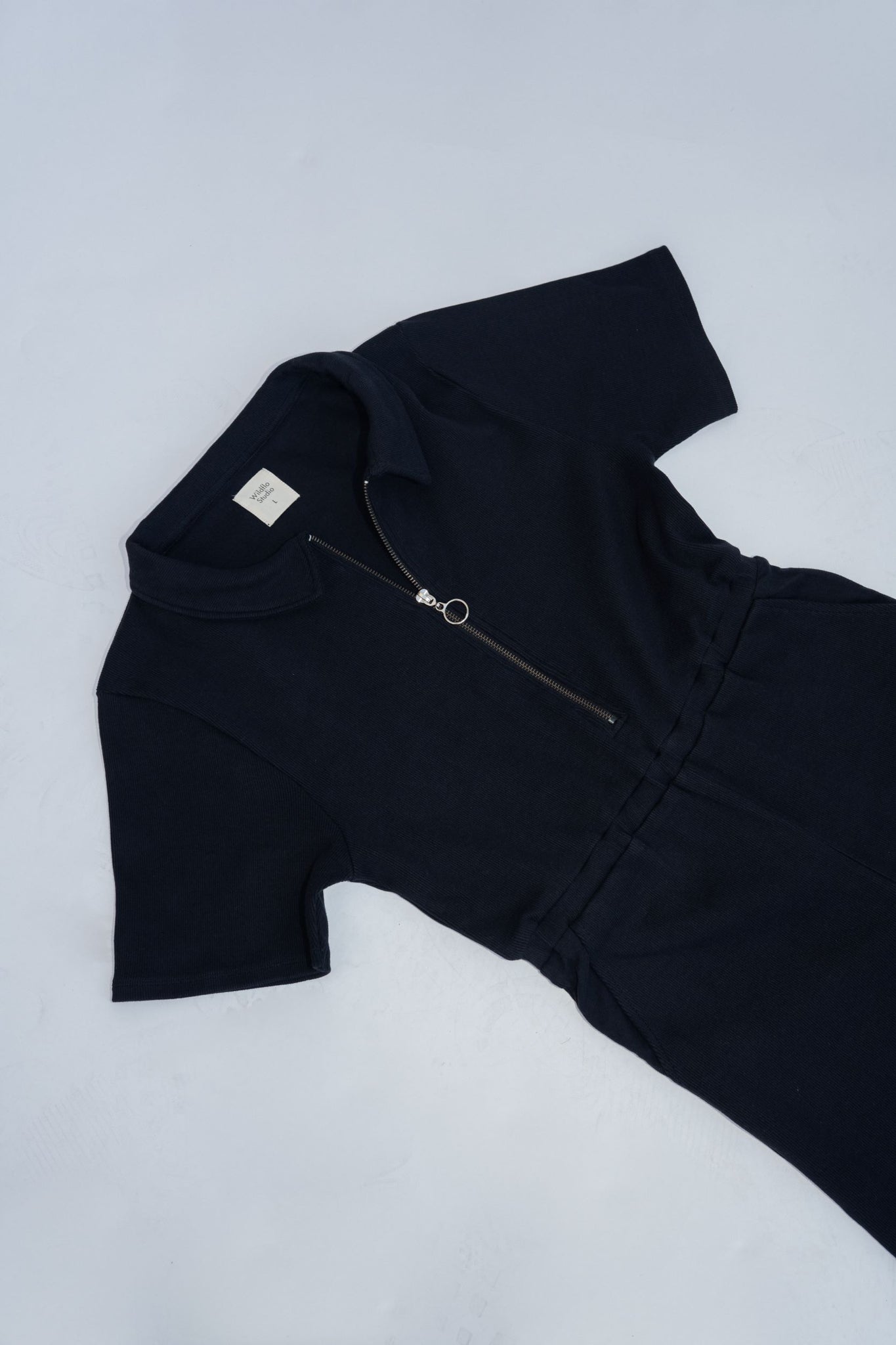 Wildflo Studio - Ribbed Polo Jumpsuit Jet -