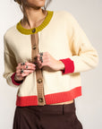 Callahan Knitwear - Joey Cardi - Creme Colorblock -