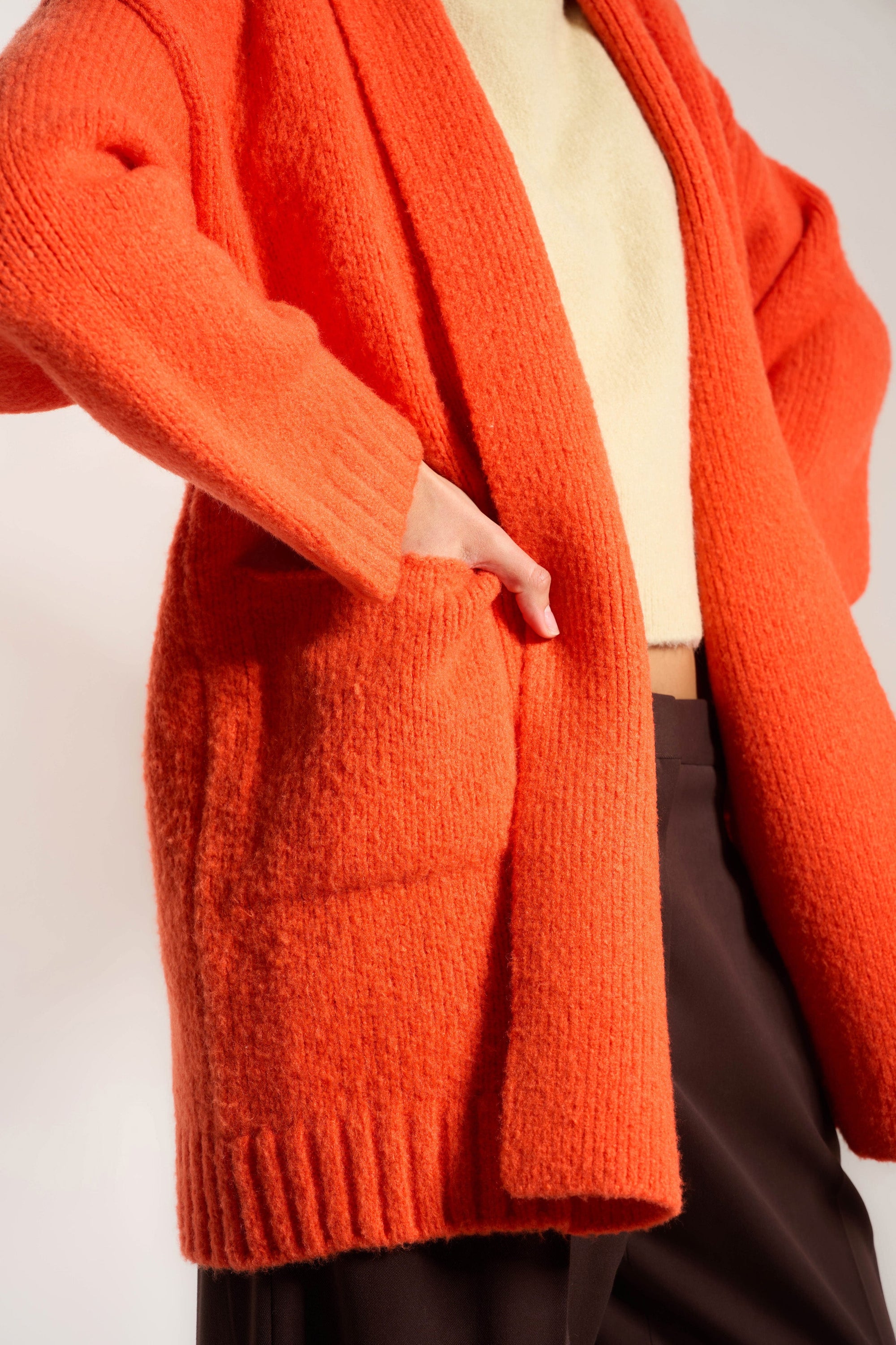 Callahan Knitwear - Juliet Cardigan - Red Orange -