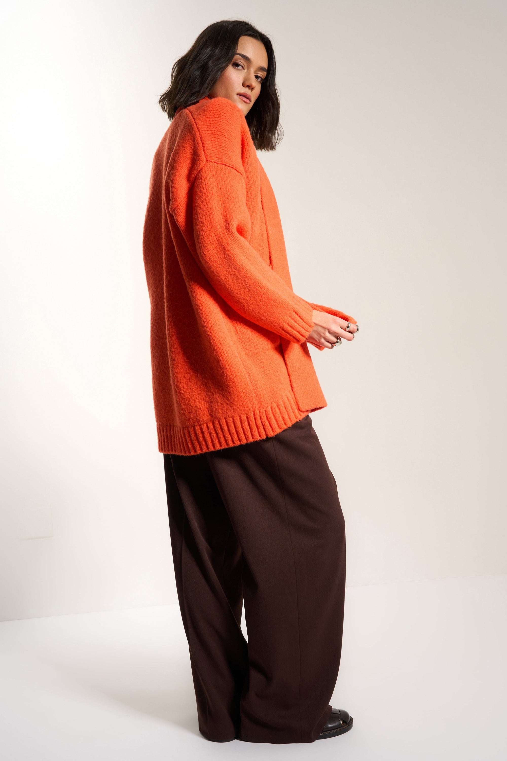 Callahan Knitwear - Juliet Cardigan - Red Orange -