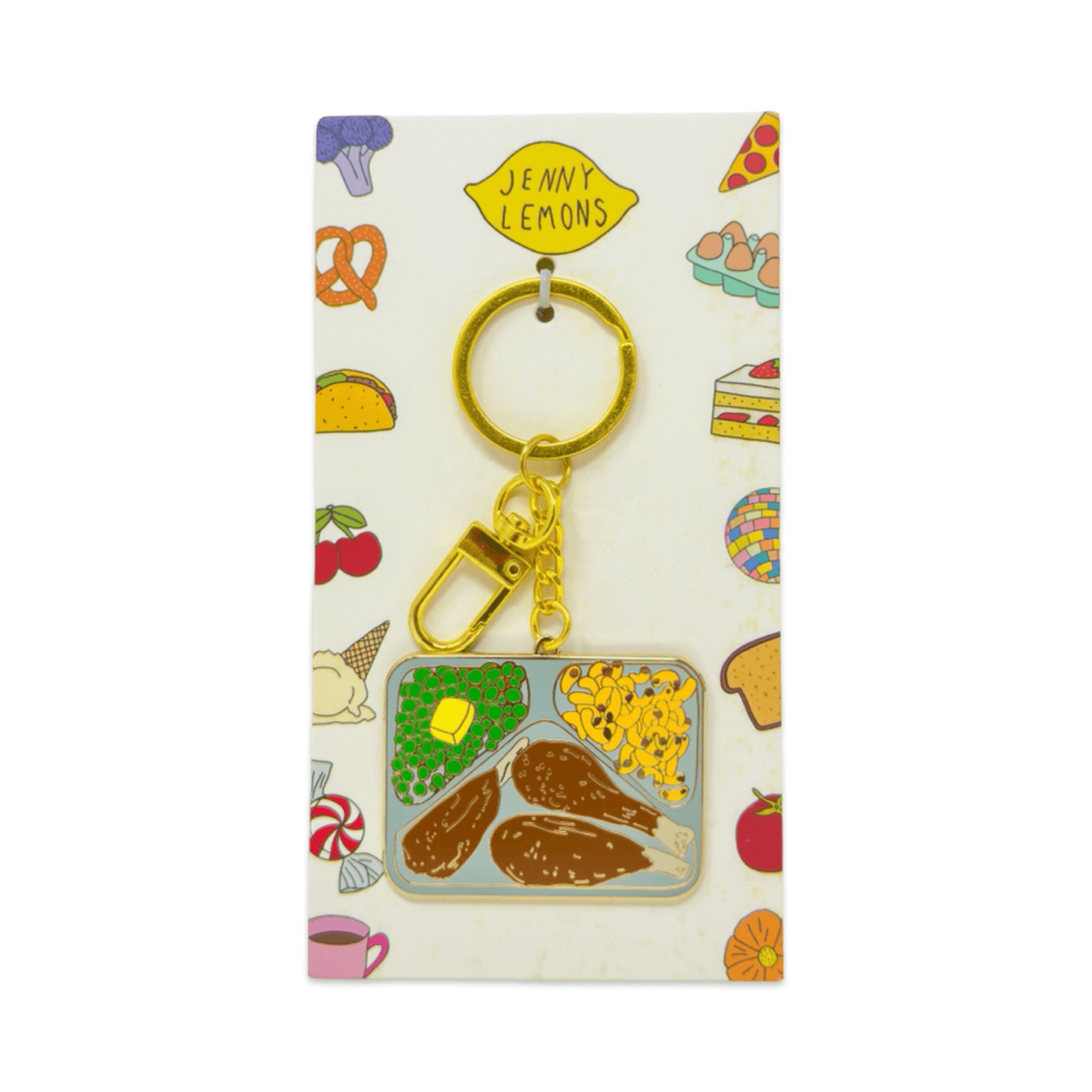 Jenny Lemons - TV Dinner Enamel Bag Charm &amp; Keychain -