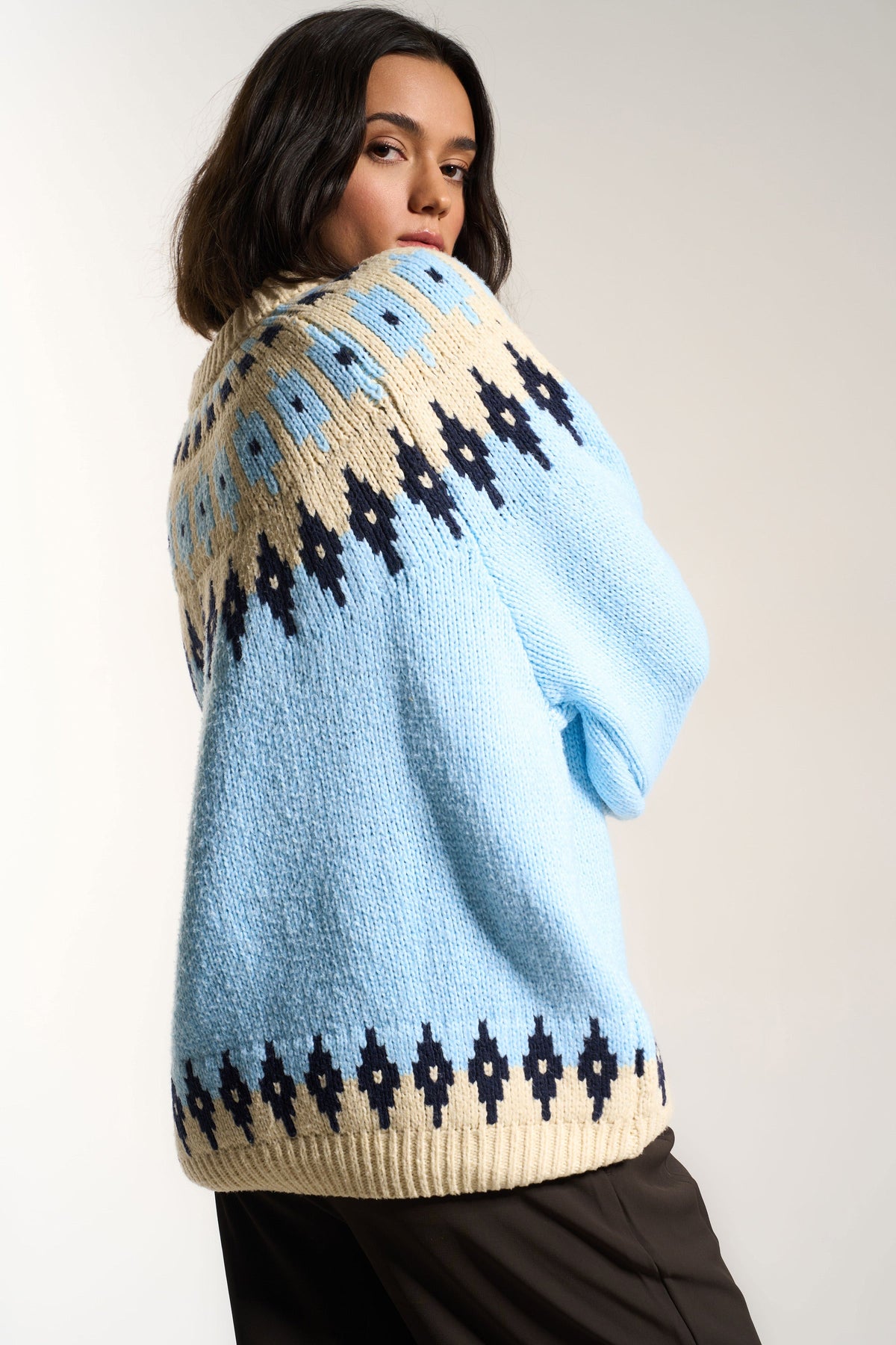 Callahan Knitwear - Kathleen Fair Isle Pullover - Sky -