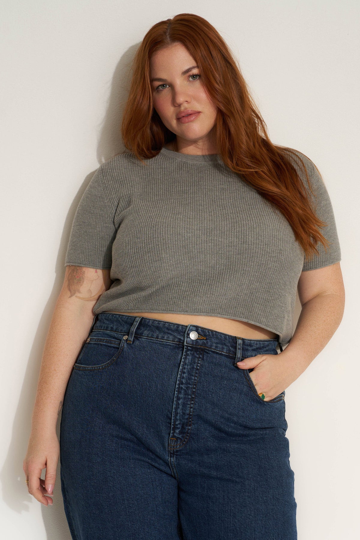 Callahan Knitwear - The Knit Tee - Heather Grey -