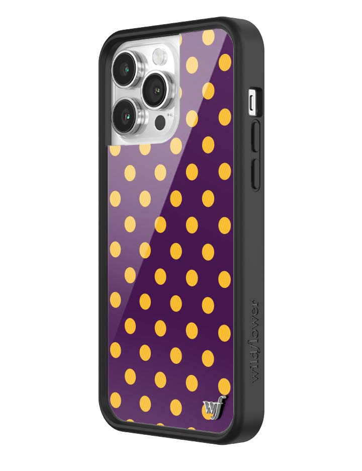 Wildflower iPhone case 14 Pro Max Polka Dot | Purple and Yellow Cute