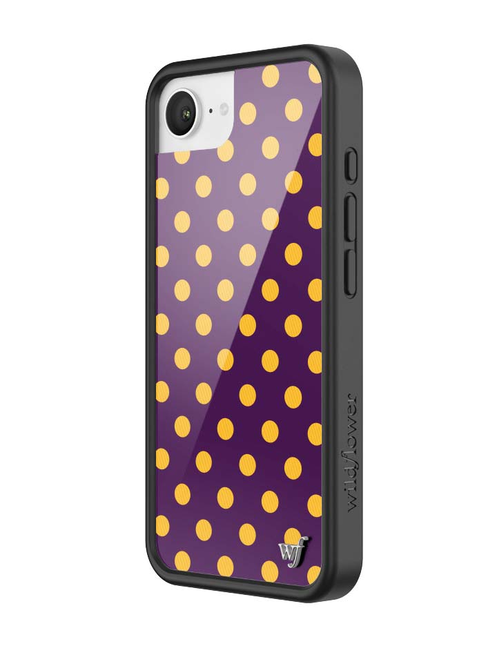 Wildflower iPhone case 16e Polka Dot | Purple and Yellow Cute