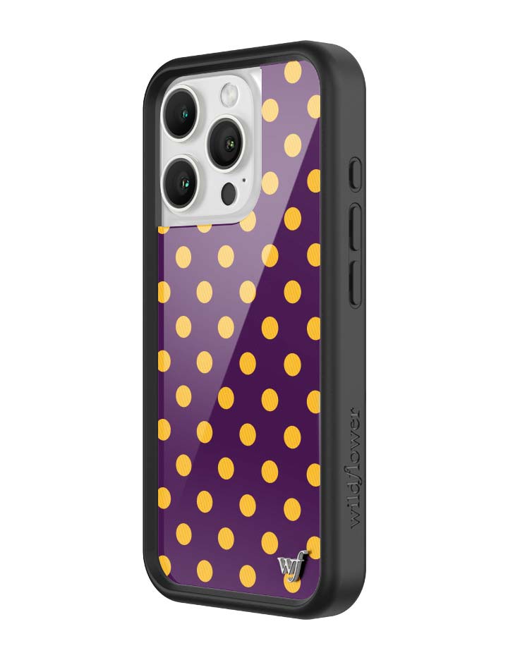 Wildflower iPhone case 16 Pro Polka Dot | Purple and Yellow Cute