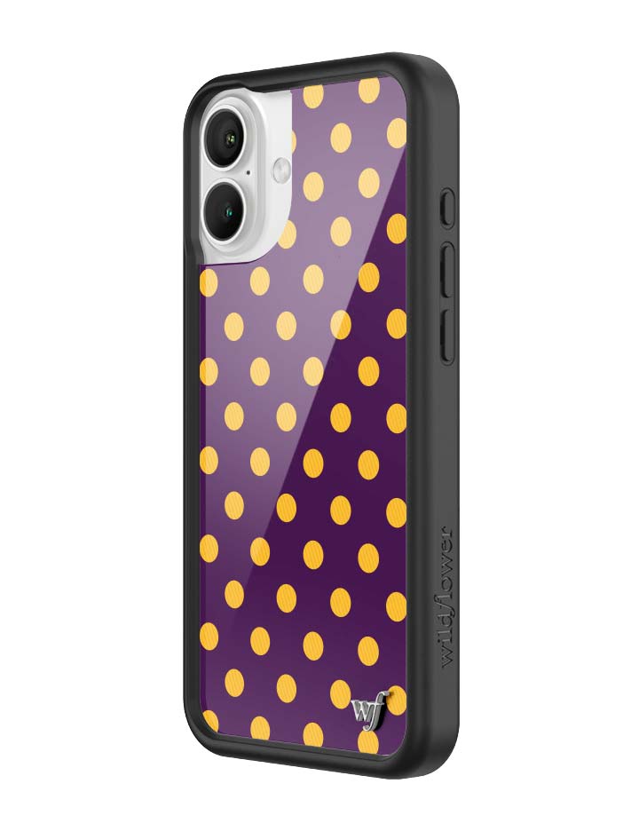 Wildflower iPhone case 16 Plus Polka Dot | Purple and Yellow Cute