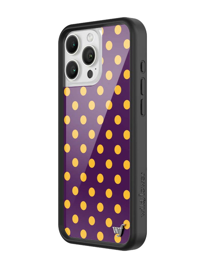 Wildflower iPhone case 16 Pro Max Polka Dot | Purple and Yellow Cute