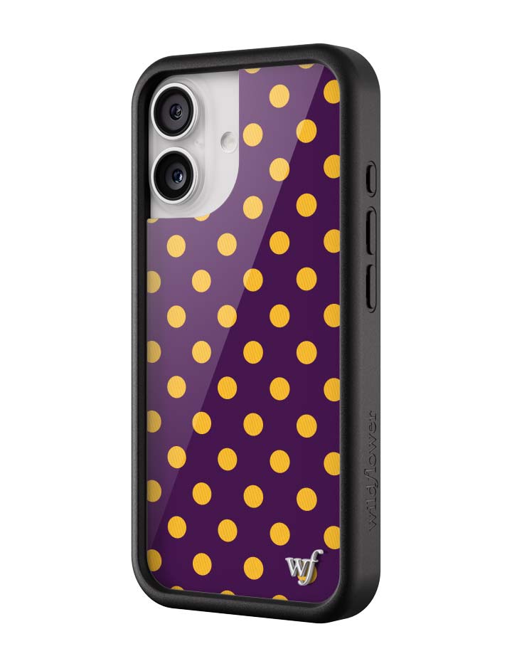Wildflower iPhone case 17 Polka Dot | Purple and Yellow Cute