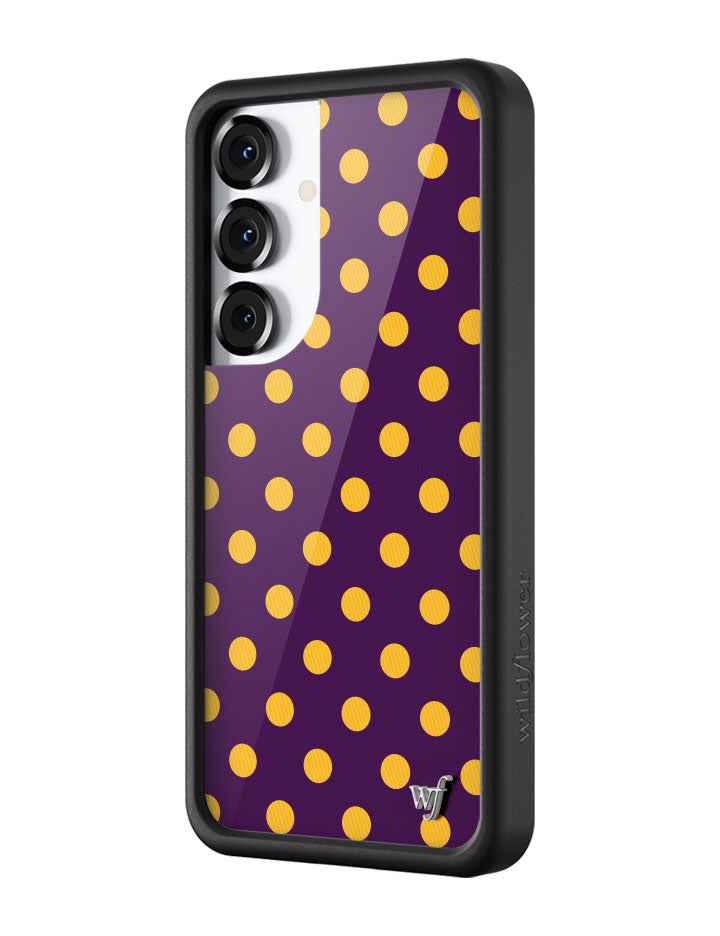 Wildflower Galaxy S25 case Polka Dot Purple and Yellow Cute