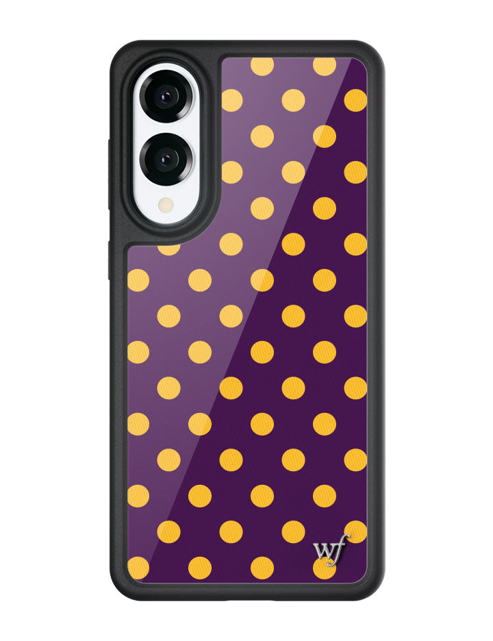 Wildflower Galaxy S25 case Edge Polka Dot Purple and Yellow Cute