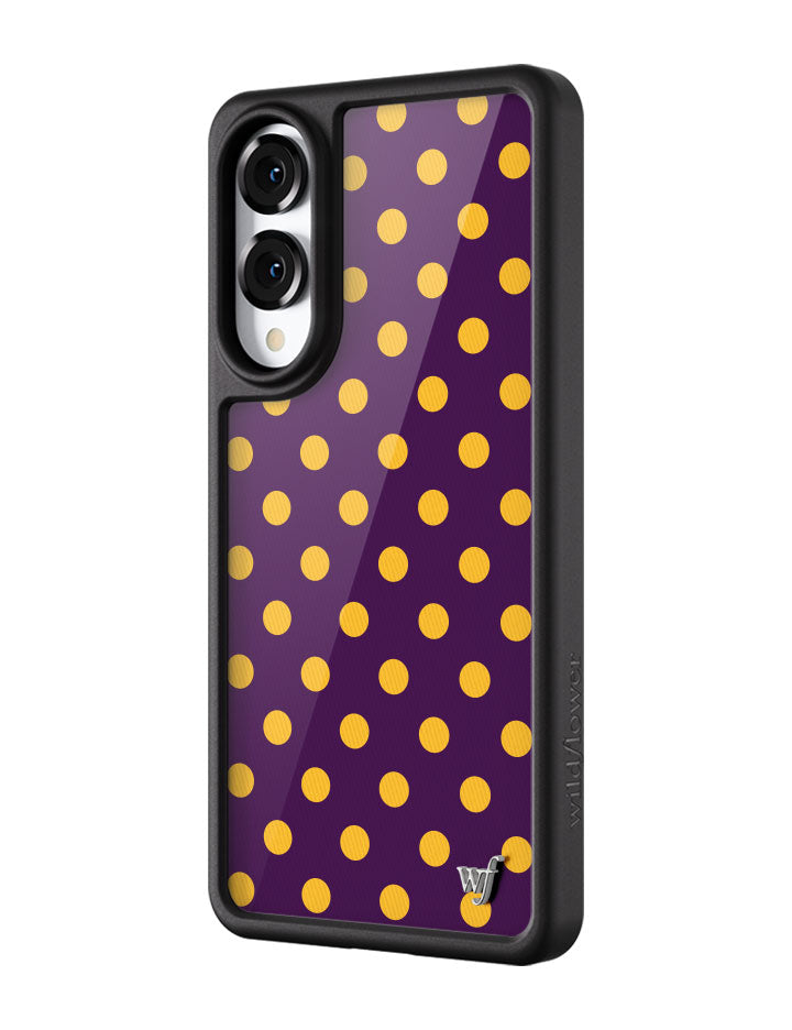 Wildflower Galaxy S25 case Edge Polka Dot Purple and Yellow Cute