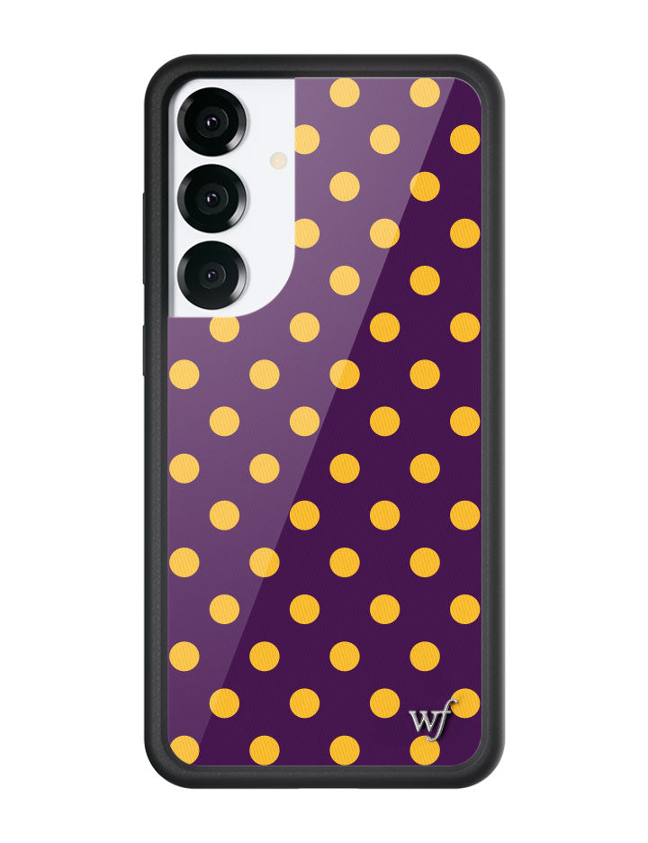 Wildflower Galaxy S25 case Plus Polka Dot Purple and Yellow Cute