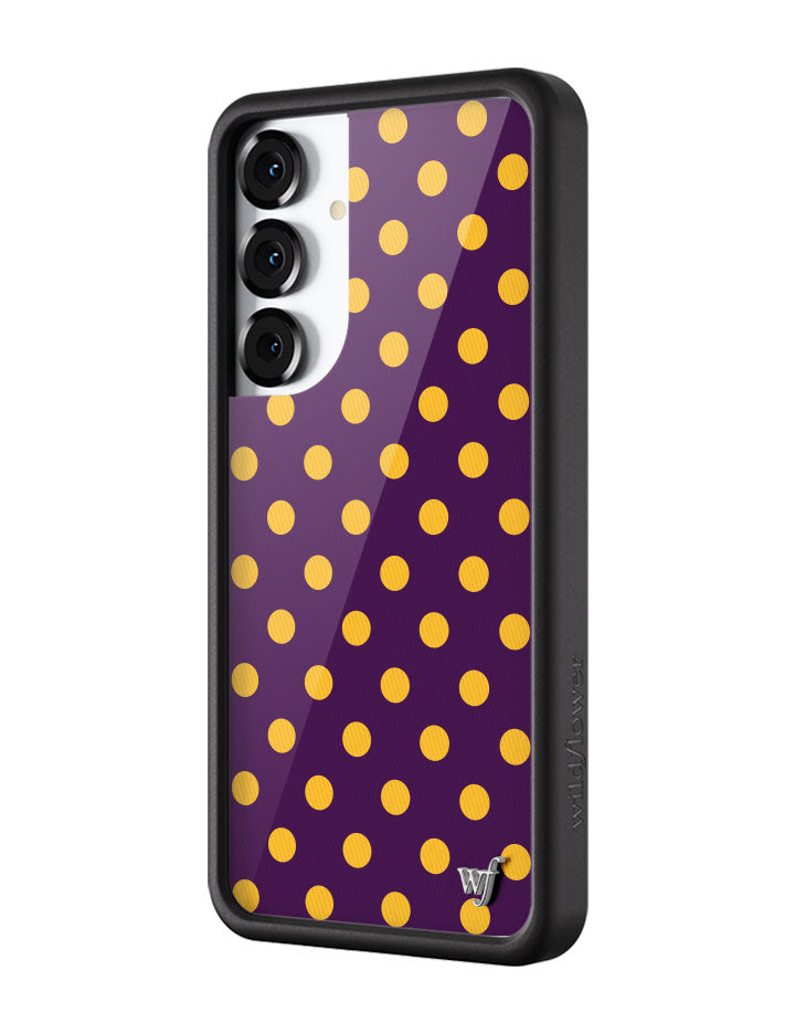 Wildflower Galaxy S25 case Plus Polka Dot Purple and Yellow Cute
