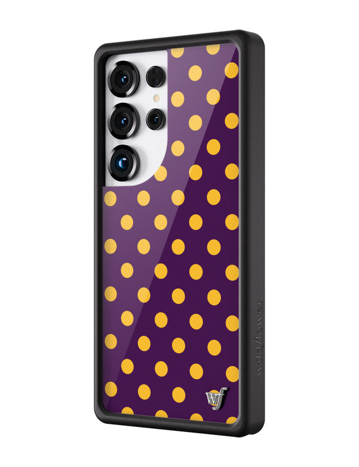Wildflower Galaxy S25 case Ultra Polka Dot Purple and Yellow Cute
