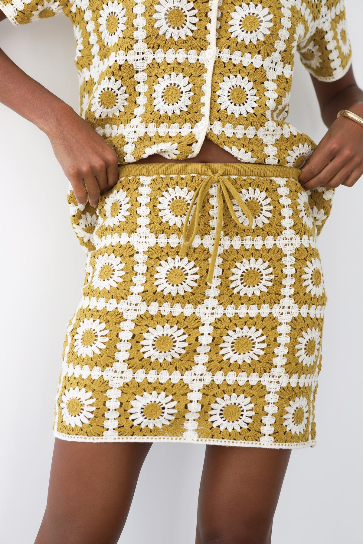Leonor Crochet Mini Skirt - Bronze