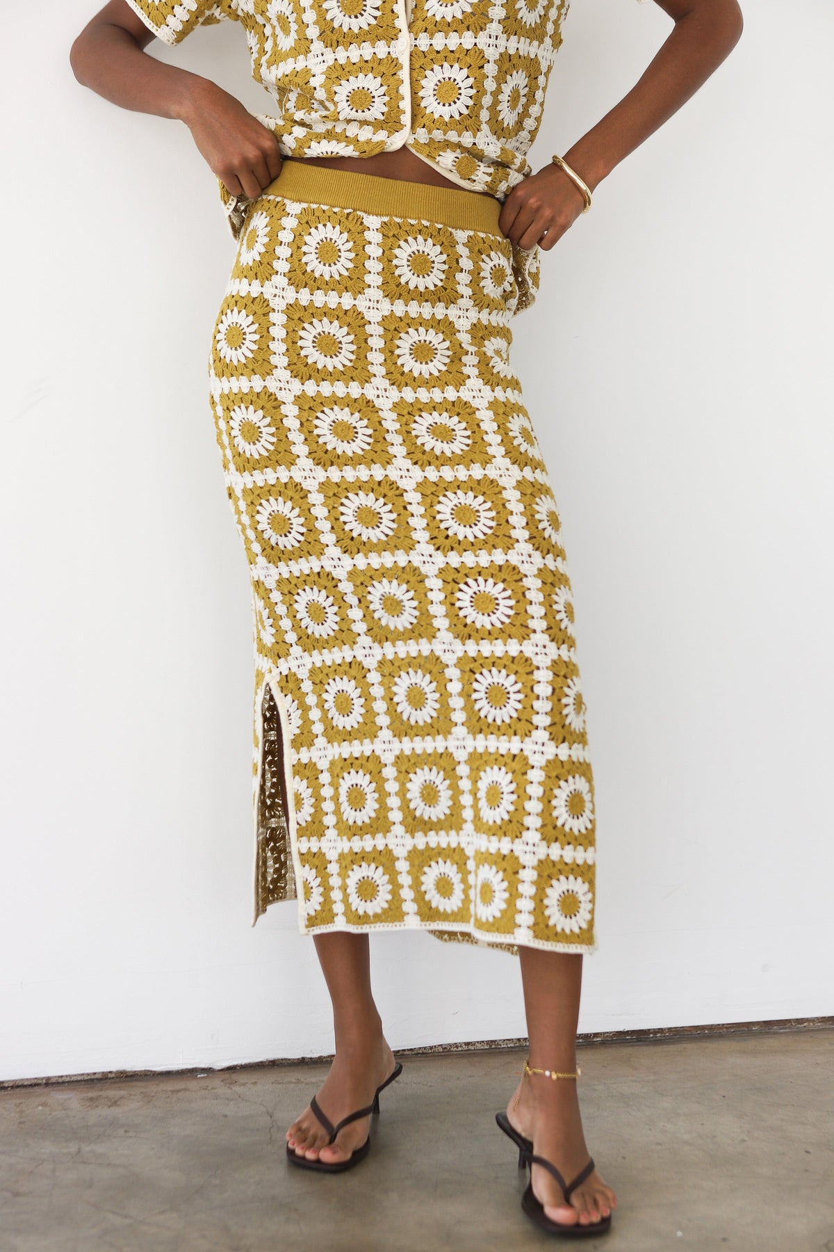 Callahan Knitwear - Leonor Crochet Maxi Skirt - Bronze -