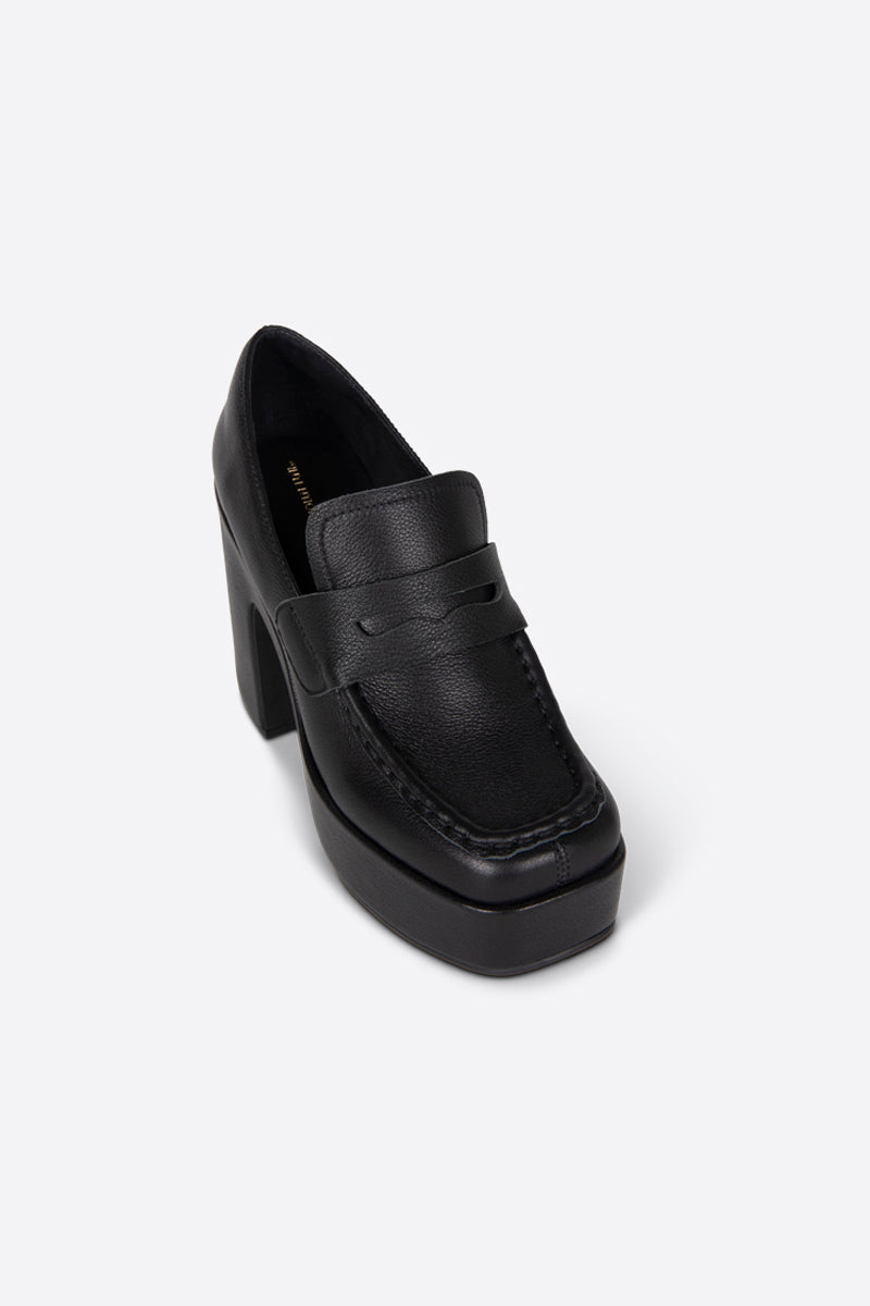 Lindo Leather Loafer Platform Heel