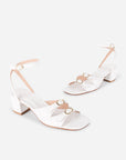 Intentionally Blank - Lingo Block Heel Sandal - WHITE LEATHER