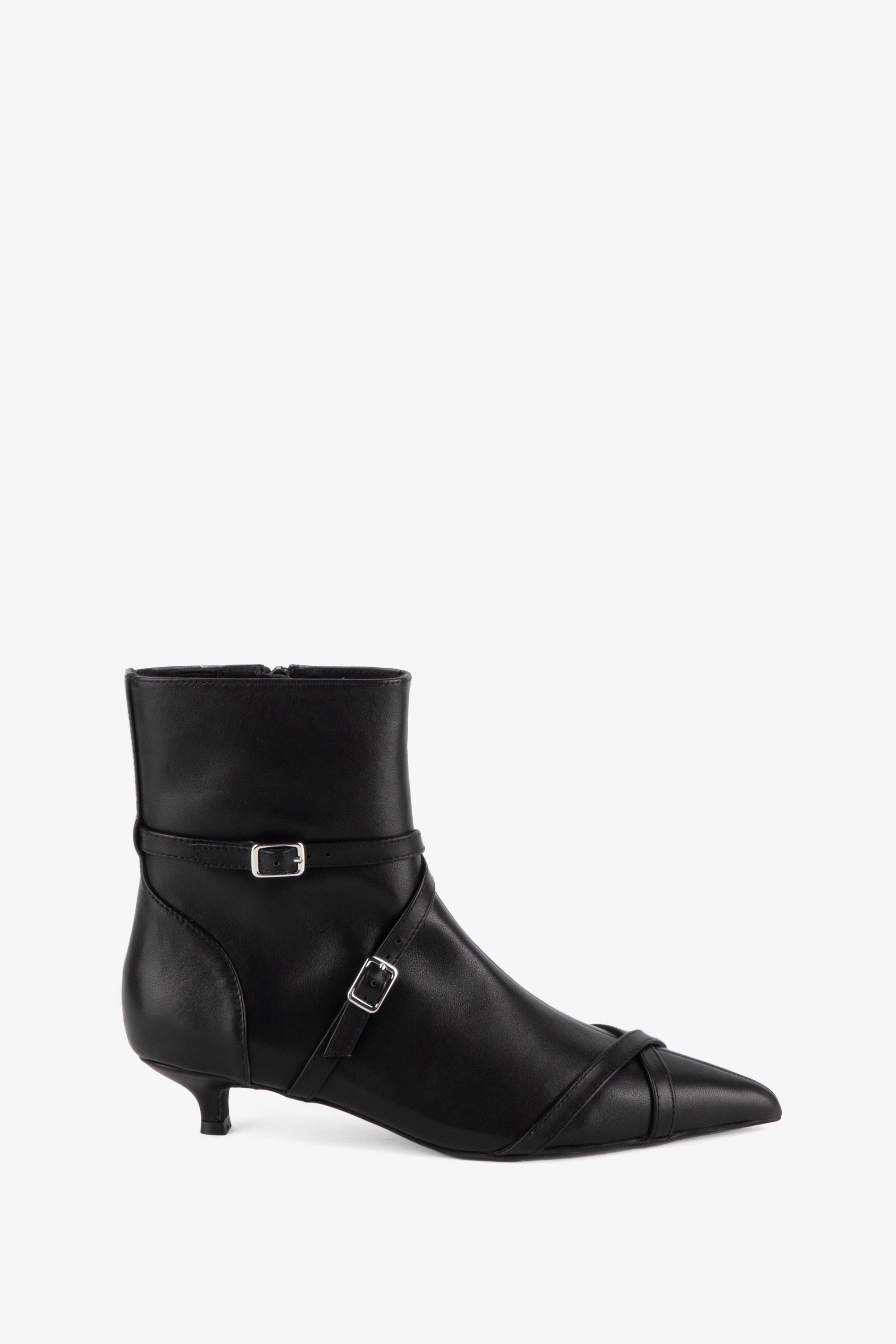 Link Kitten Heel Buckled Ankle Boot