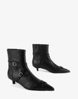 Intentionally Blank - Link Kitten Heel Buckled Ankle Boot -